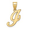 14K Script Letter I Initial Pendant