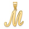 14K Script Letter M Initial Pendant