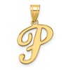14K Script Letter P Initial Pendant