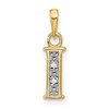 14K with Rhodium Diamond Letter I Initial Pendant