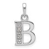 14K White Gold Diamond Letter B Initial Pendant