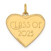 14k Polished Class of 2025 Heart Charm