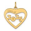14K Polished CLASS OF 2025 Cut-Out Heart Charm