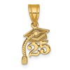 14K Graduation Cap 25 with Tassel Charm