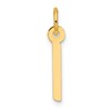 14K Slanted Block Letter I Initial Charm