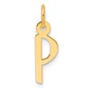 14K  Slanted Block Letter P Initial Charm