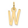 14K  Slanted Block Letter W Initial Charm
