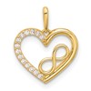14k Polished CZ Infinity Heart Pendant