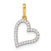 14k Polished CZ Open Heart Charm / Pendant
