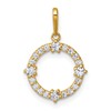 14k Polished CZ Open Circle Pendant
