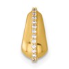 14k Polished CZ Domed Teardrop Chain Slide Pendant
