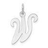 14KW White Gold Script Letter W Initial Charm