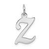 14KW White Gold Script Letter Z Initial Charm