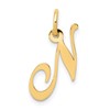 14K Small Fancy Script Letter N Initial Charm