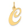 14K Medium Fancy Script Letter C Initial Charm