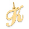 14K Medium Fancy Script Letter K Initial Charm