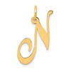 14K Medium Fancy Script Letter N Initial Charm