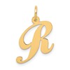14K Medium Fancy Script Letter R Initial Charm