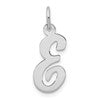 14k White Gold Medium Script Letter E Initial Charm