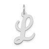 14k White Gold Medium Script Letter L Initial Charm
