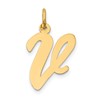 14k Large Script Letter V Initial Charm