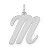 14k White Gold Large Script Letter M Initial Charm