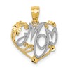 14k gold and White Rhodium MOM Pendant