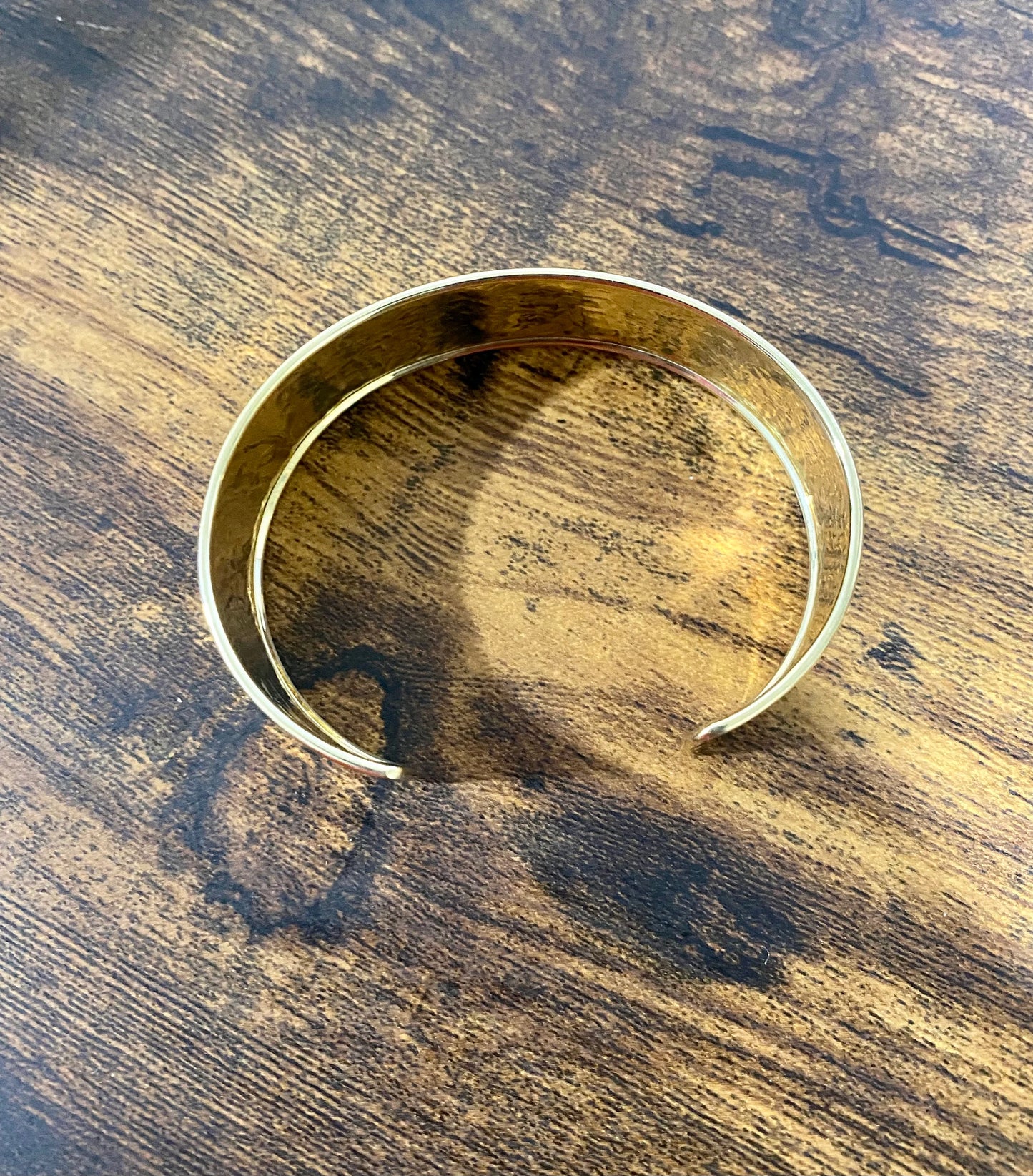 Solid 14k Yellow or White Gold 19mm/ .75" Wide Hammered Polished Cuff Bangle Bracelet Slip on Statement Jewelry Hand Made REAL GOLD