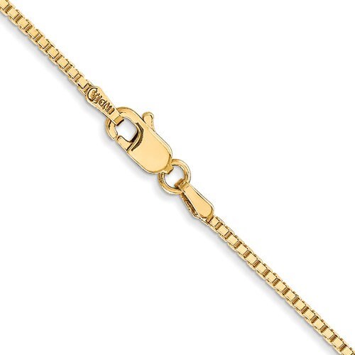 10k Yellow Gold .5mm .7mm 1mm 1.3mm and 1.5mm Box Chain Necklace 16",18",20",22",24"