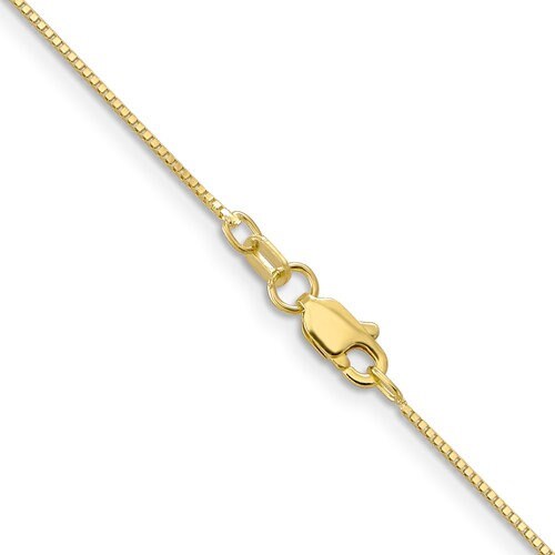 10k Yellow Gold .5mm .7mm 1mm 1.3mm and 1.5mm Box Chain Necklace 16",18",20",22",24"