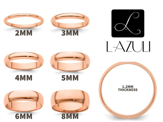 14K Solid Rose Gold 2mm 3mm 4mm 5mm 6mm 8mm Wide Men's and Women's Wedding Band Ring Sizes 4-14. Solid 14k Rose Gold,Thumb Toe Midi Ring