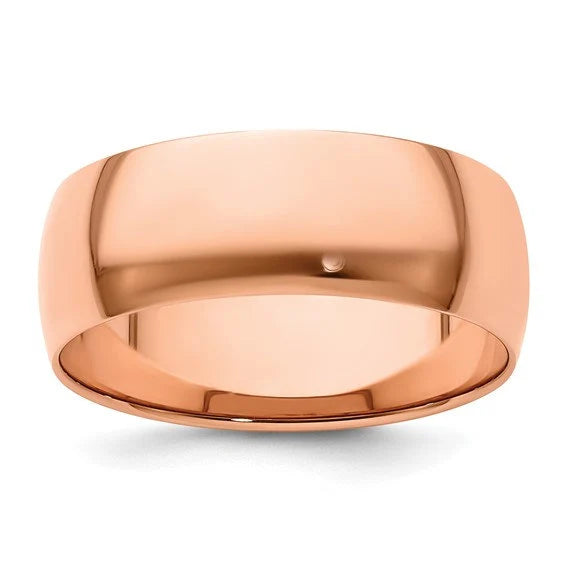 14K Solid Rose Gold 2mm 3mm 4mm 5mm 6mm 8mm Wide Men's and Women's Wedding Band Ring Sizes 4-14. Solid 14k Rose Gold,Thumb Toe Midi Ring