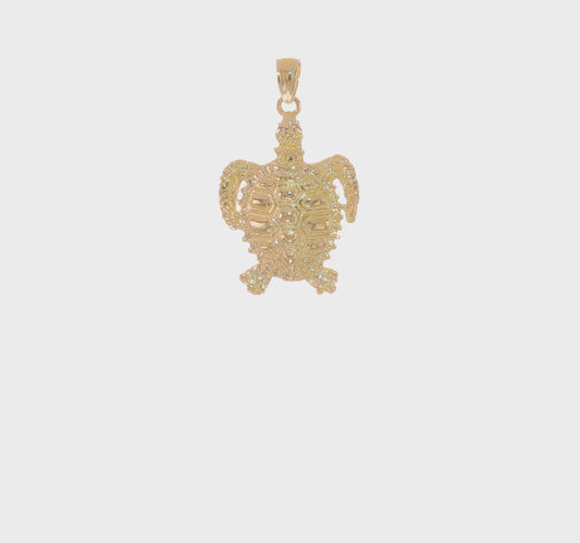 14K Gold Sea Turtle with Spiny Shell Charm