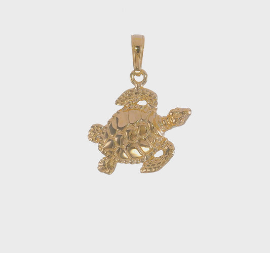 14k Gold Sea Turtle Pendant