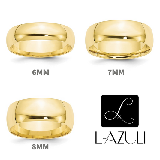 Comfort Fit 10K Yellow Gold 6mm 7mm 8mm Men's Women's Wedding Band Ring Sizes Thumb Midi Stacking Cigar Band Engraved Free