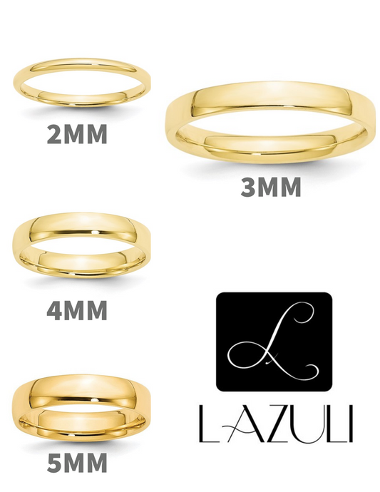 Comfort Fit 14K Yellow Gold 2mm 3mm 4mm 5mm Men's Women's Wedding Band Ring Sizes Thumb Midi Stacking Cigar Band Engraved Free