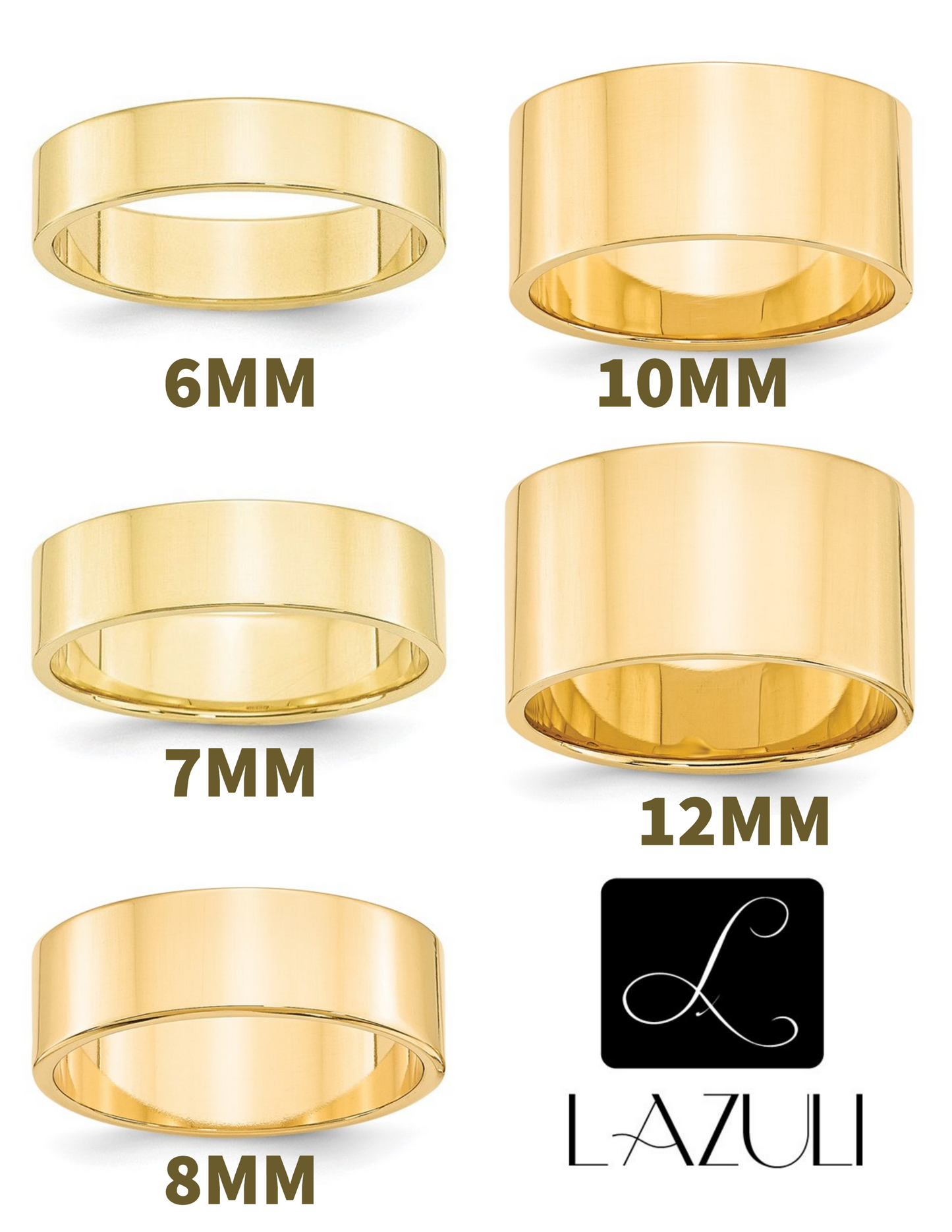 Comfort Fit 14K Yellow Gold 2mm 3mm 4mm 5mm 6mm 7mm 8mm Men's Women's  Wedding Band Ring Sizes Thumb Midi Stacking Cigar Band Engraved Free