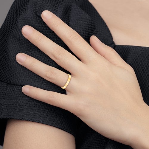 10K Yellow Gold 2mm 3mm 4mm 5mm Wide Flat Men's and Women's Wedding Band Ring. Anniversary Engagement Cigar Band Rings Thumb rings