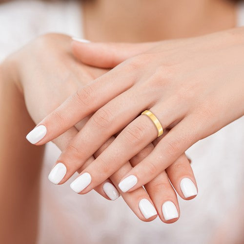 Mens Wedding Ring White Gold Flat Wedding Band Plain Matte Finish Ring | La  More Design