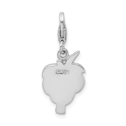 Amore La Vita Sterling Silver Rhodium-plated Polished Crystal  Palm Tree Charm with Fancy Lobster Clasp