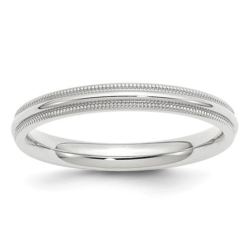 REAL COMFORT FIT 10K Solid White Gold 3mm 4mm 5mm 6mm Milgrain Men's and Women's Wedding Band Ring Sizes 4-14. Solid 10k Made in the U.S.