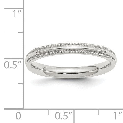 Free Shipping 3mm Sterling Silver Milgrain Wedding Band Promise Engagement Thumb Toe Midi Minimalist Ring Sizes 4-13.5 Made in the U.S.A. - Lazuli