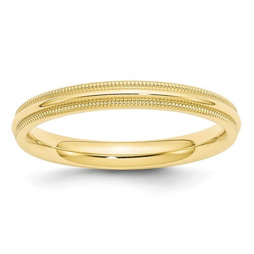 REAL COMFORT FIT 10K Solid Yellow Gold 3mm Milgrain Men's and Women's Wedding Band Ring Sizes 4-14. Solid 10k Yellow Gold, Made in the U.S.