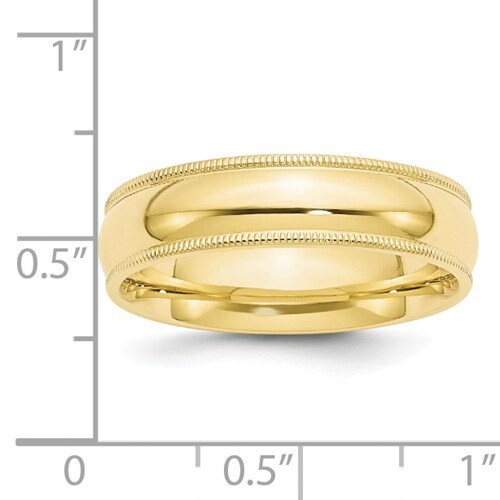 REAL COMFORT FIT 10K Solid Yellow Gold 6mm Milgrain Men's and Women's Wedding Band Ring Sizes 4-14. Solid 10k Yellow Gold, Made in the U.S. - Lazuli
