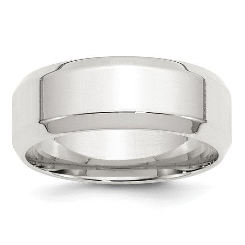 8mm 925 Sterling Silver Bevel Edge Wedding Band Promise Engagement Ring Thumb Bulky Midi Simple Minimalist Ring Sizes 4-13.5. Free Shipping - Lazuli