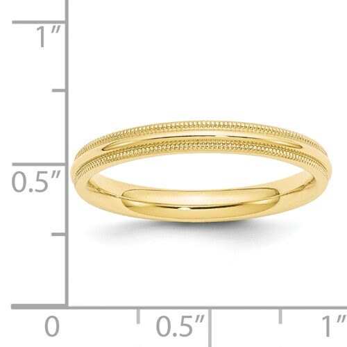 REAL COMFORT FIT 10K Solid Yellow Gold 3mm Milgrain Men's and Women's Wedding Band Ring Sizes 4-14. Solid 10k Yellow Gold, Made in the U.S.