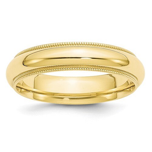 REAL COMFORT FIT 10K Solid Yellow Gold 5mm Milgrain Men's and Women's Wedding Band Ring Sizes 4-14. Solid 10k Yellow Gold, Made in the U.S. - Lazuli