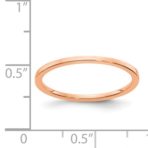 10K Solid Rose Gold 1.2mm Thin Flat Men's and Women's Wedding Band Ring Sizes 4-10. Solid 10k Rose Gold, Made in the U.S.A. Stackable - Lazuli
