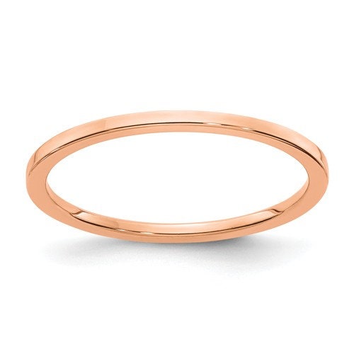 10K Solid Rose Gold 1.2mm Thin Flat Men's and Women's Wedding Band Ring Sizes 4-10. Solid 10k Rose Gold, Made in the U.S.A. Stackable - Lazuli