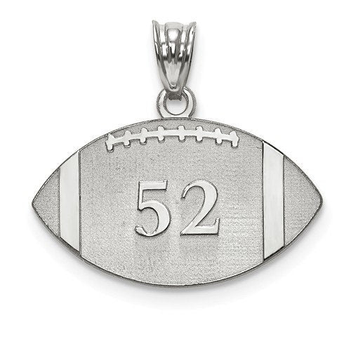 Necklace included Personalized Name & Number on Sterling Silver or Gold-Plated Silver Football Laser Engraved with 16,18 or 20" Box Chain - Lazuli